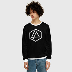 Свитшот мужской Linkin park logo white, цвет: 3D-белый — фото 2