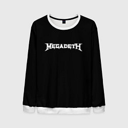 Свитшот мужской Megadeth logo white, цвет: 3D-белый