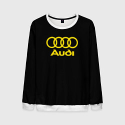 Свитшот мужской Audi logo yellow, цвет: 3D-белый