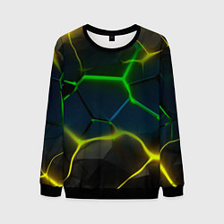 Мужской свитшот Неоновые яркие зеленые плиты с желтым светом