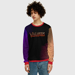 Свитшот мужской Valheim logo pattern, цвет: 3D-красный — фото 2