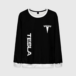 Мужской свитшот Tesla logo white