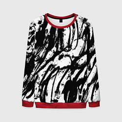 Свитшот мужской Чёрно-белая абстракция: нейросеть, цвет: 3D-красный