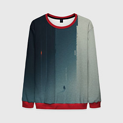 Свитшот мужской Человек в городском тумане, цвет: 3D-красный