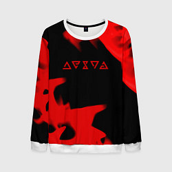 Свитшот мужской Ведьмак лого огонь, цвет: 3D-белый