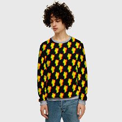 Свитшот мужской Billie Eilish glitch pattern, цвет: 3D-меланж — фото 2