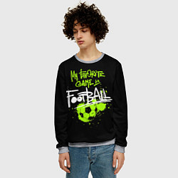 Свитшот мужской Моя любимая игра футбол, цвет: 3D-меланж — фото 2