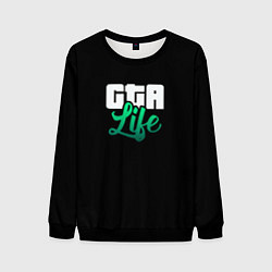 Свитшот мужской GTA life logo, цвет: 3D-черный