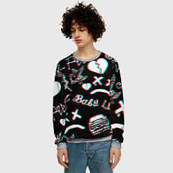 Свитшот мужской Lil Peep logo glitch, цвет: 3D-меланж — фото 2
