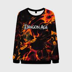 Свитшот мужской Dragon Age red lava, цвет: 3D-черный