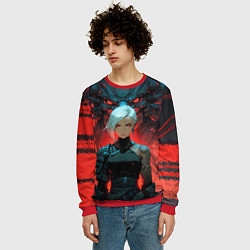 Свитшот мужской Бойцовая красноглазая девушка, цвет: 3D-красный — фото 2