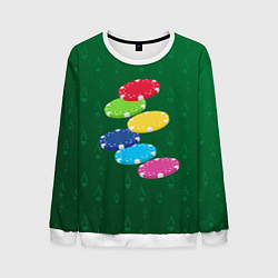 Свитшот мужской Фишки -игра, цвет: 3D-белый