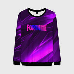 Свитшот мужской Fortnite neon stripes angles logo, цвет: 3D-черный