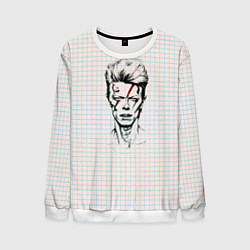 Свитшот мужской Рисунок Дэвида Боуви, цвет: 3D-белый
