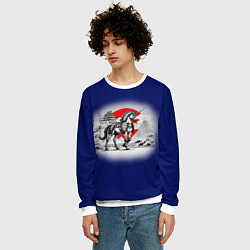 Свитшот мужской Японский единорог, цвет: 3D-белый — фото 2