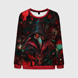 Свитшот мужской Чумной доктор с пылающим взором, цвет: 3D-красный