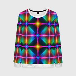 Мужской свитшот Неоновые лучи - калейдоскоп
