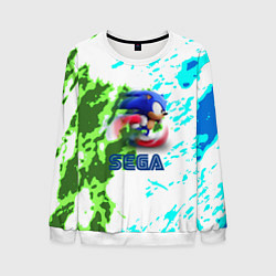 Свитшот мужской Sonic sega game, цвет: 3D-белый