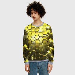 Свитшот мужской Золотые соты, цвет: 3D-меланж — фото 2