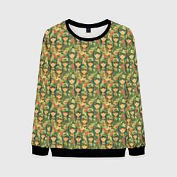 Свитшот мужской Камуфляжный узор с девушками в военной форме, цвет: 3D-черный