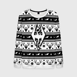 Свитшот мужской The Elder Scrolls winter deer pattern, цвет: 3D-белый