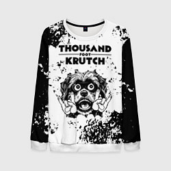 Свитшот мужской Thousand Foot Krutch - рок пес, цвет: 3D-белый