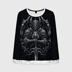 Свитшот мужской Готический рыцарь, цвет: 3D-белый