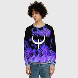 Свитшот мужской Квейк неоновый огонь, цвет: 3D-меланж — фото 2