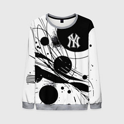 Свитшот мужской New York Yankees baseball team - abstraction, цвет: 3D-меланж