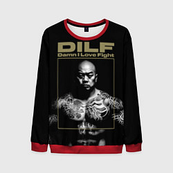 Свитшот мужской DILF - damn I love fights, цвет: 3D-красный