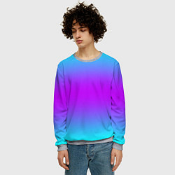 Свитшот мужской Градиент текстура неоновая, цвет: 3D-меланж — фото 2