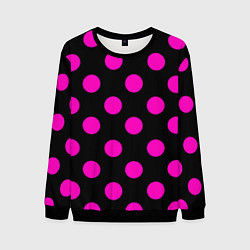 Мужской свитшот Эмо эстетика - черно розовый горох