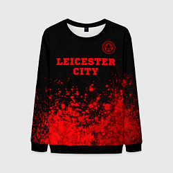 Свитшот мужской Leicester City - red gradient посередине, цвет: 3D-черный