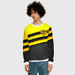 Свитшот мужской Герб РФ геометрия линии, цвет: 3D-белый — фото 2