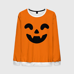 Свитшот мужской Весёлая тыква верх, цвет: 3D-белый