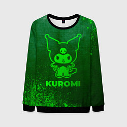 Свитшот мужской Kuromi - green gradient, цвет: 3D-черный