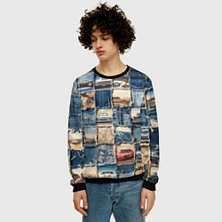 Свитшот мужской Пэчворк с автомобилями, цвет: 3D-черный — фото 2