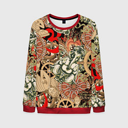 Мужской свитшот Будда и Ганеша на фоне сансары и мандалы