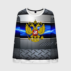 Свитшот мужской Нано Россия герб, цвет: 3D-белый