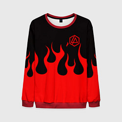 Свитшот мужской Linkin park logo fire, цвет: 3D-красный