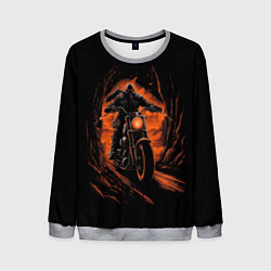 Свитшот мужской Мотоциклист с черепом, цвет: 3D-меланж