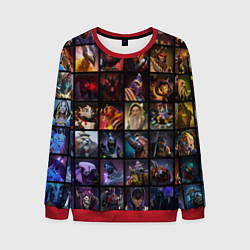 Свитшот мужской Dota 2 - все персонажи, цвет: 3D-красный