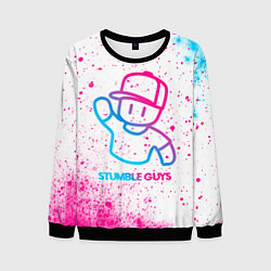 Свитшот мужской Stumble Guys neon gradient style, цвет: 3D-черный