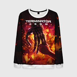 Свитшот мужской Терминатор зеро постер, цвет: 3D-белый