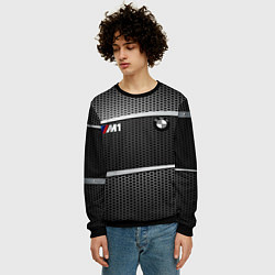 Свитшот мужской BMW металлическая сетка, цвет: 3D-черный — фото 2