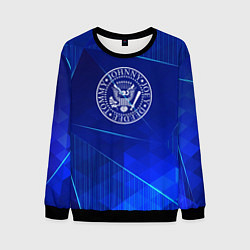 Свитшот мужской Ramones blue poly, цвет: 3D-черный