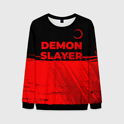 Мужской свитшот Demon Slayer - red gradient посередине