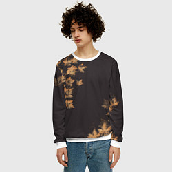 Свитшот мужской Осенние листья эффект, цвет: 3D-белый — фото 2