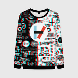 Мужской свитшот Twenty one pilots glitch pattern