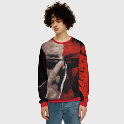 Свитшот мужской Между добром и злом, цвет: 3D-красный — фото 2